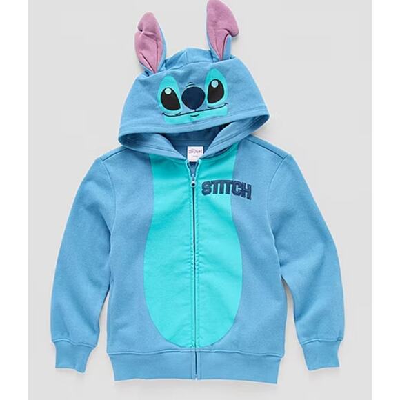 Disney Collection Embroidered Lilo & Stitch Little‎ Kids Fleece Zipper Hoodie 3 - Picture 1 of 3